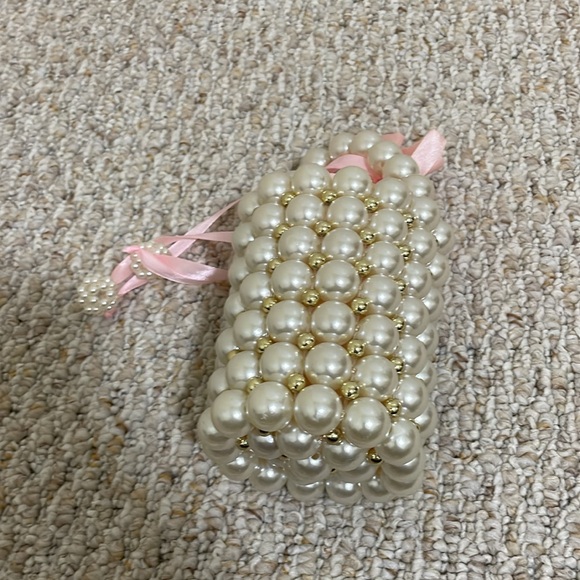Brand New SHEIN 2 In 1 Faux Pearl Beaded Bucket Bag - Picture 4 of 6